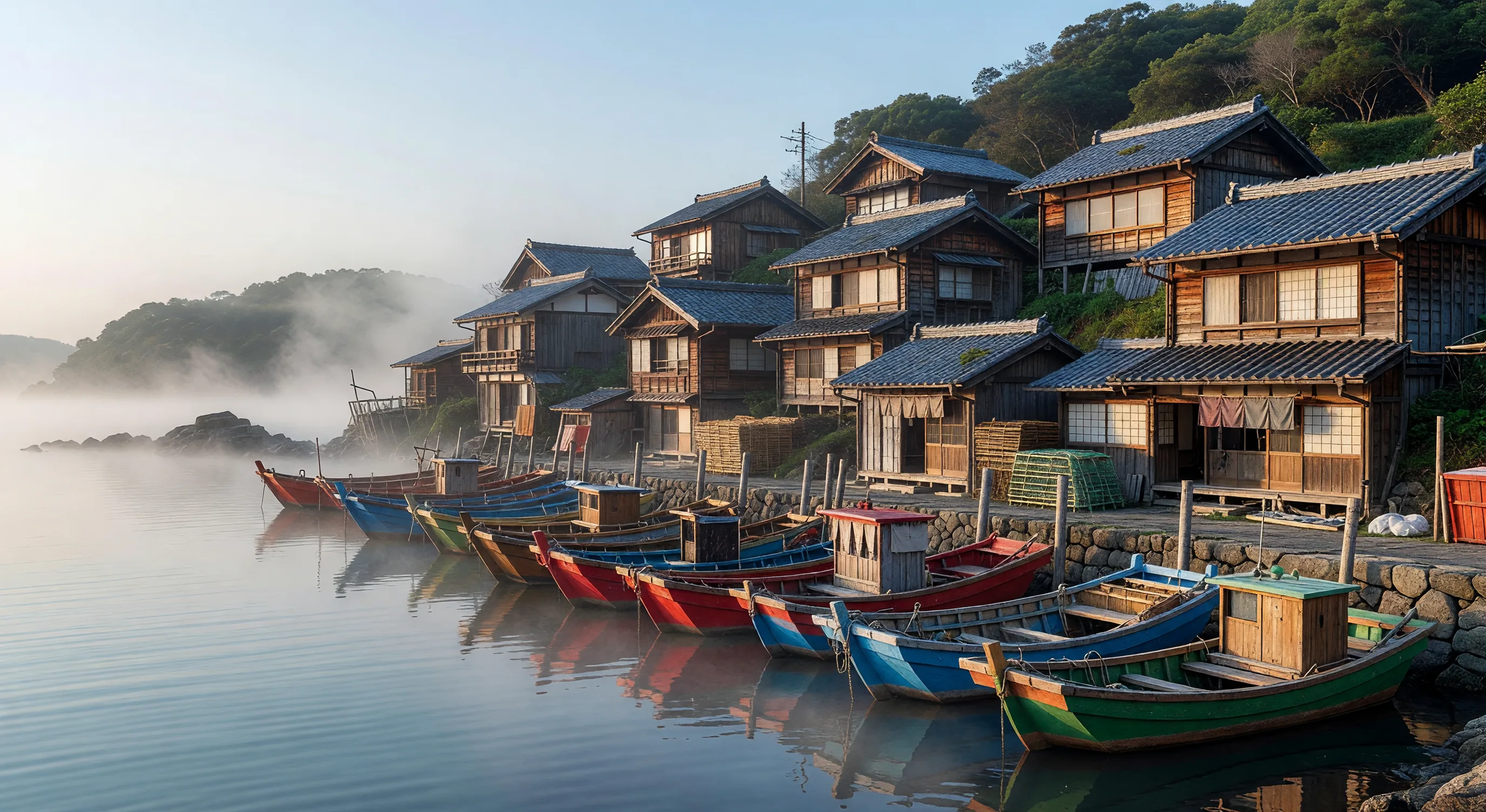 Local fishing village harbor in Fast Food Spot